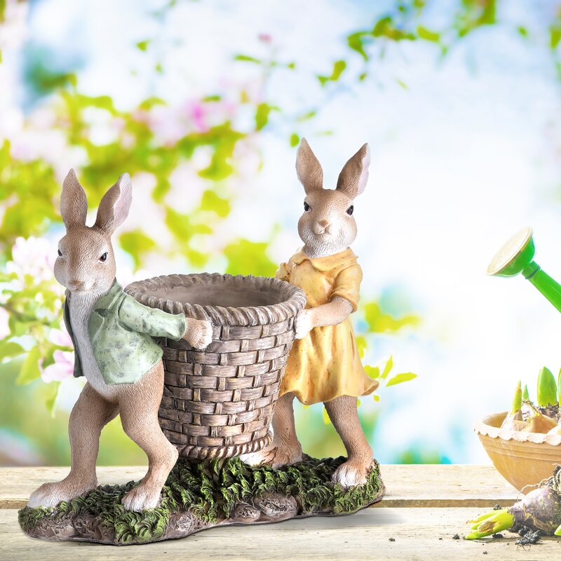 resin garden bunnies